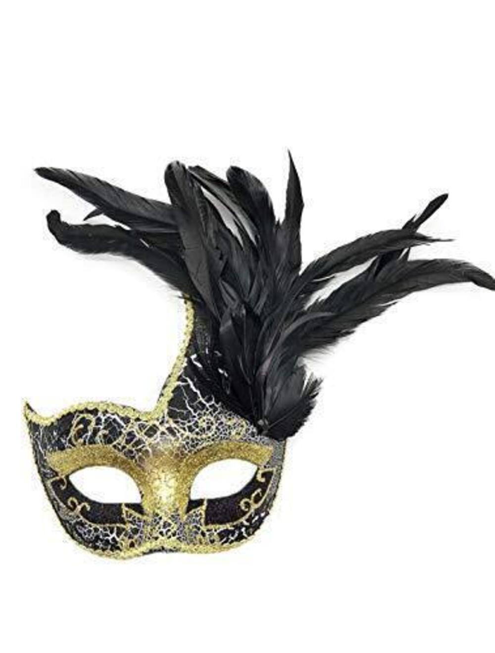 2909 Costume Mask Feather Masquerade Mask Halloween Mardi Gras Cosplay